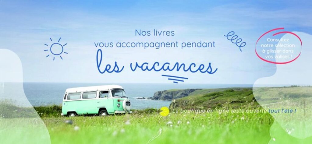 Van vert en vacances au bord de la mer